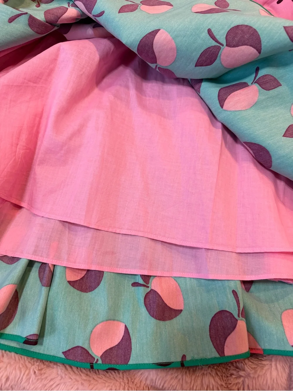 kate spade Blue, Pink & Green Tiered Maxi Skirt
